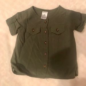 Olive green blouse/top by Carters